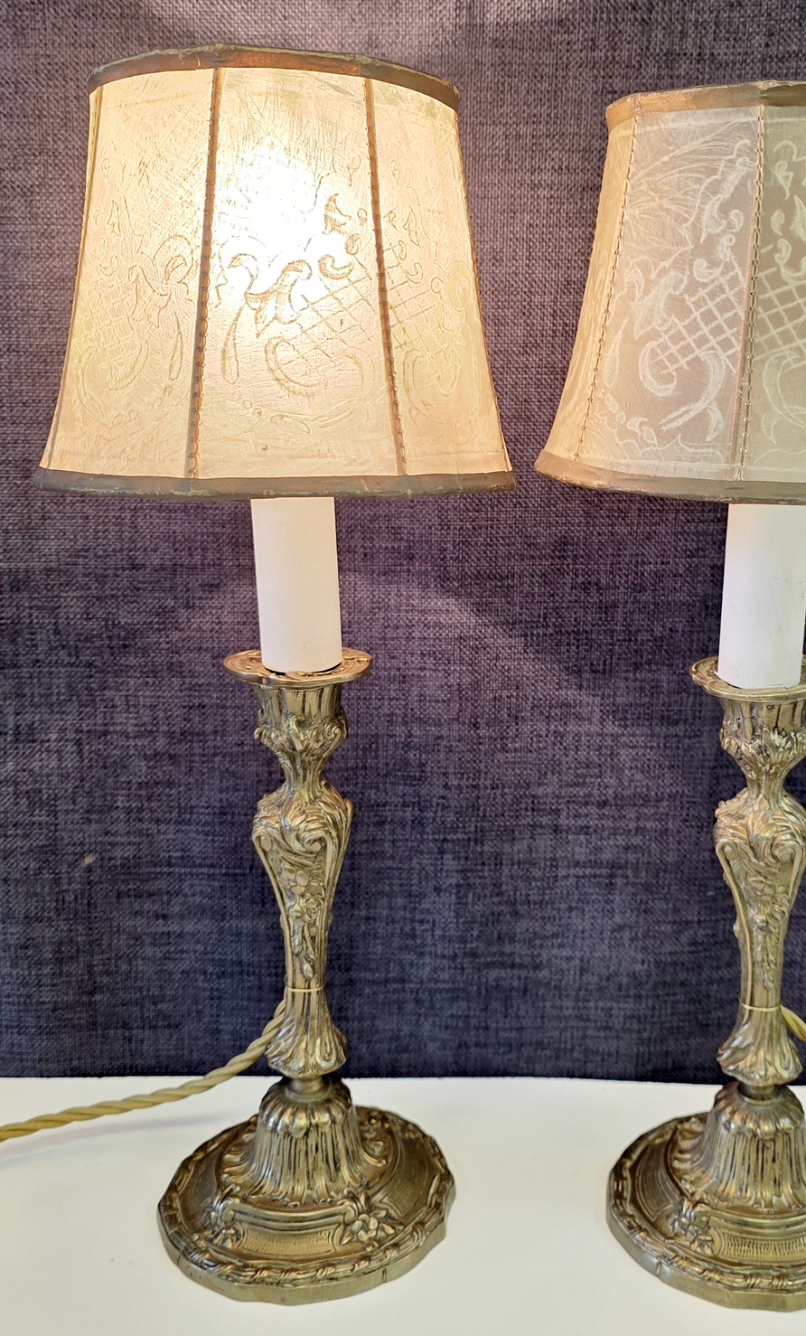 A pair of French Candlestick Lamps 